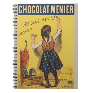 Chocolat Menier kleines Mädchen schreibt an die Wa Notizblock