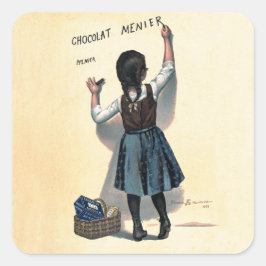 Chocolat Menier Little Girl Wall Quadratischer Aufkleber