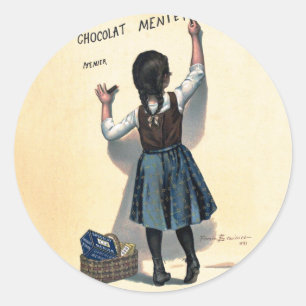 Chocolat Menier Little Girl Wall Runder Aufkleber