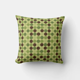 Chocolat moderne et points verts MOJO Coussin