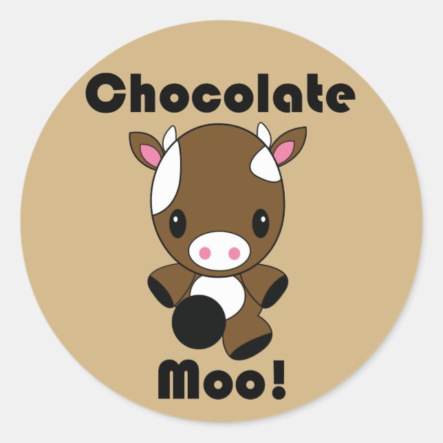 Chocolat Moo Kawaii autocollants de vache (Devant)