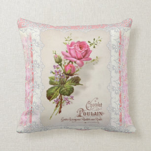 Chocolat Poulain Vintage Spitze Kissen