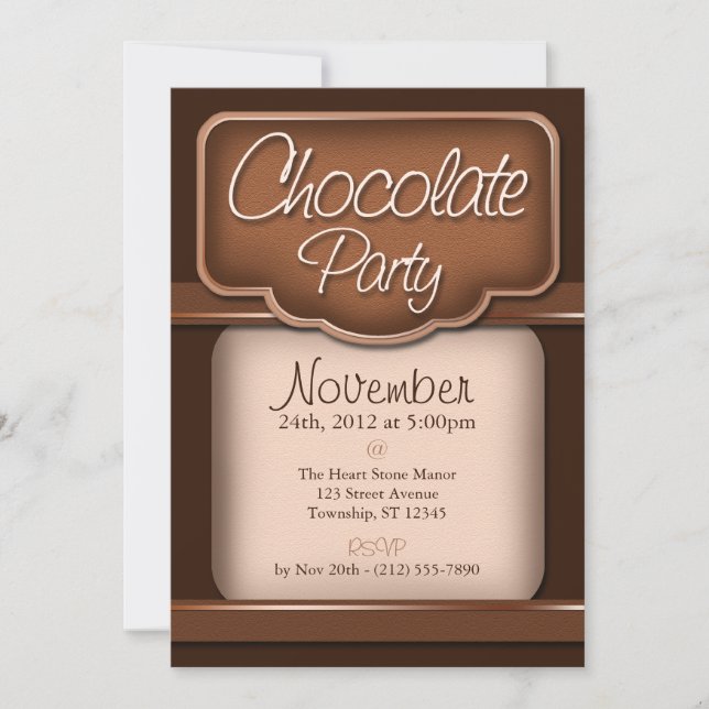 Chocolat riche : Invitations "Fête du chocolat" (Devant)