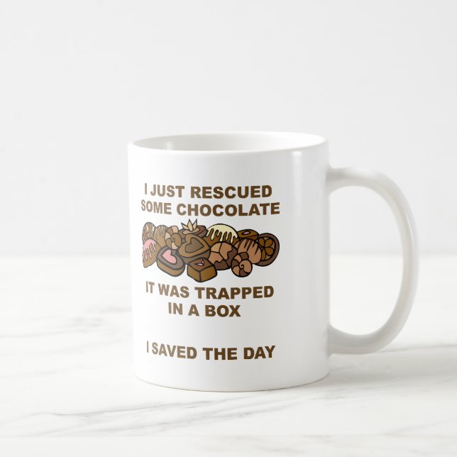 Chocolat secouru Mug amusant (Droite)