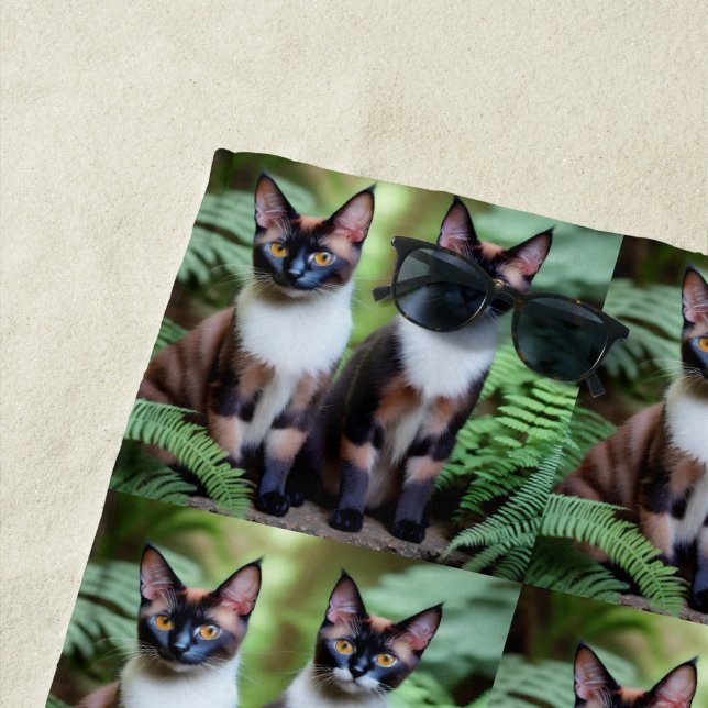 Chocolat Siamese Chat Twins, Serviette de plage (En situation)