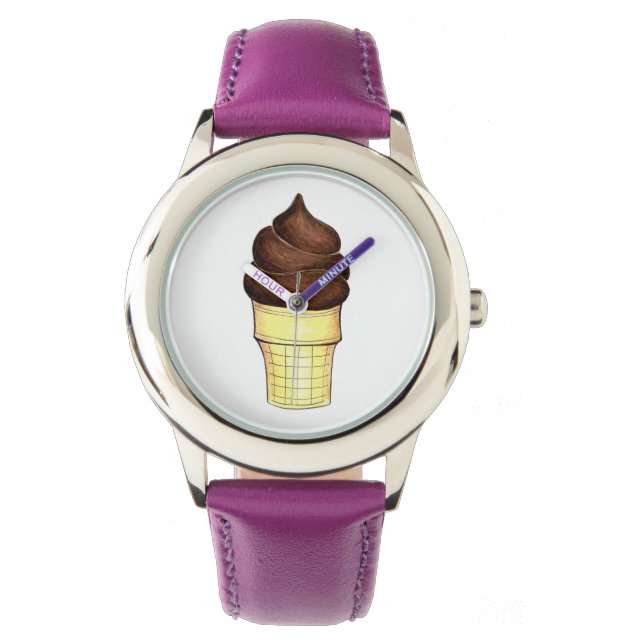 Chocolat Soft Sert Ice Crème Cone Dessert Montre (devant)