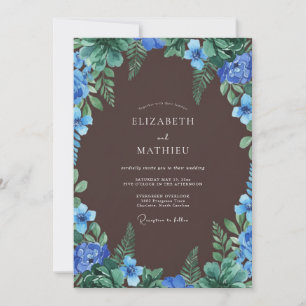Chocolate Azure-Farn-Hochzeit Einladung