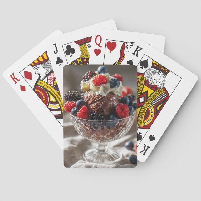 Chocolate Berry Dessert Photo Design Spielkarten (Rückseite)