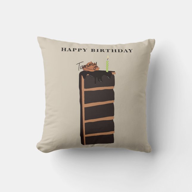 Chocolate Birthday Cake Birthday Party Kissen (Vorderseite)