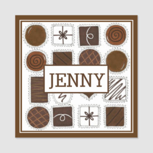 Chocolate Bon Candies Chocolatier Candy Shop Namensschild