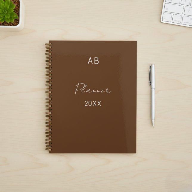 Chocolate Brown Professional Planner with name Planer (Von Creator hochgeladen)