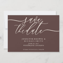 Chocolate Brown Wedding Save Date Photo Save The Date