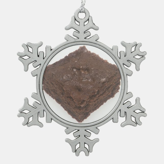 Chocolate Brownie Schneeflocken Zinn-Ornament (Vorderseite)