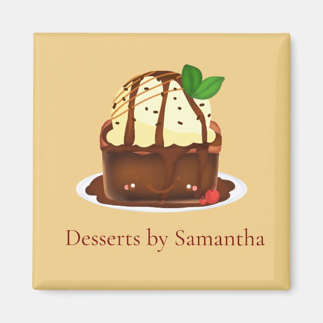 Chocolate Brownie With Vanilla Ice Cream Magnet (Vorne)