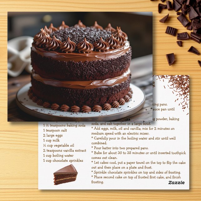 Chocolate Cake Recipe Postkarte (Von Creator hochgeladen)
