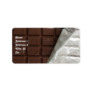 Chocolate Candy Bar Realistic Return Address Label Adressaufkleber