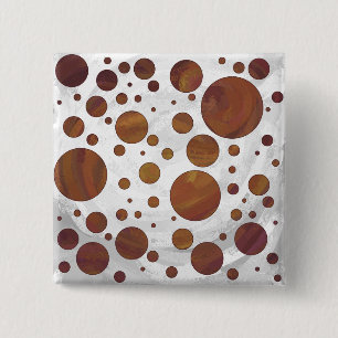 Chocolate Carmel Swirl Polka Dot Button