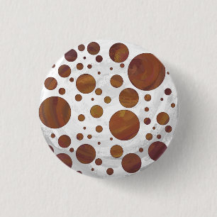 Chocolate Carmel Swirl Polka Dot Button