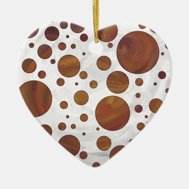 Chocolate Carmel Swirl Polka Dot Keramik Ornament (Vorne)