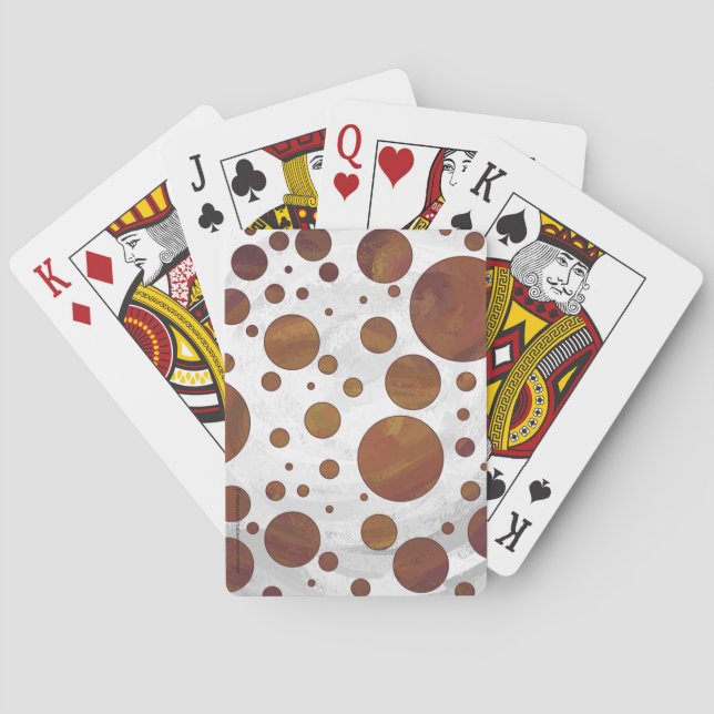 Chocolate Carmel Swirl Polka Dot Spielkarten (Rückseite)