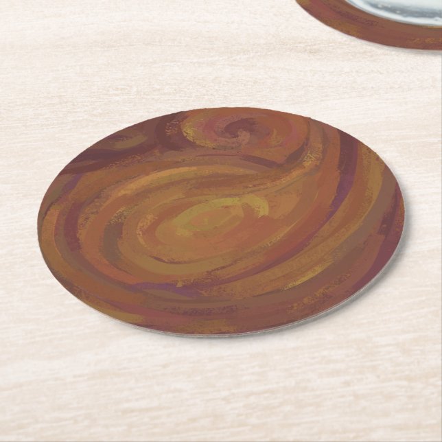 Chocolate Carmel Swirl Runder Pappuntersetzer (Angewinkelt)