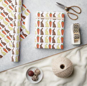 Chocolate Carrot Oaster Bunny Rabbit Candy Bunnies Geschenkpapier
