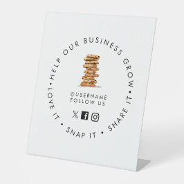 Chocolate Chip Cookie Bakery Social Media folgen Sockelschild