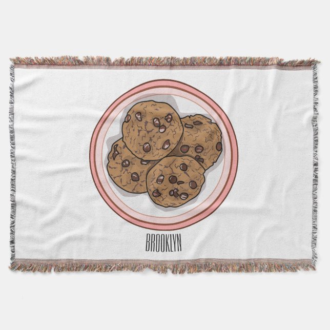 Chocolate chip cookie cartoon illustration decke (Vorderseite)