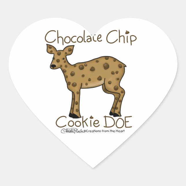 Chocolate Chip Cookie Doe Herz-Aufkleber (Vorderseite)