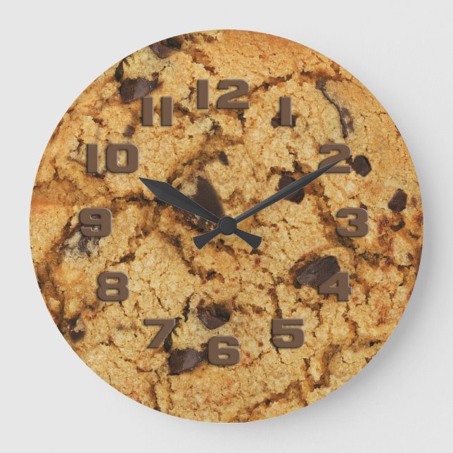 Chocolate Chip Cookie Große Wanduhr (Vorderseite)