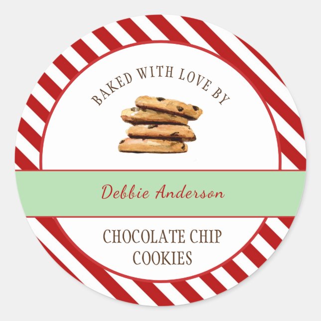 Chocolate Chip Cookie Holiday Bakers Runder Aufkleber (Vorderseite)
