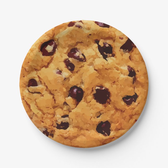 Chocolate Chip Cookie Image Pappteller (Vorderseite)
