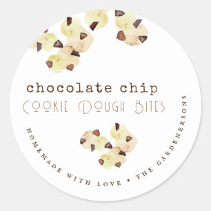 Chocolate Chip Cookie Teig Runder Aufkleber
