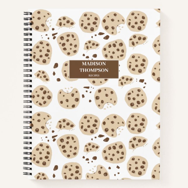 Chocolate Chip Cookies Muster Rezepte Kochbuch Notizbuch (Vorderseite)