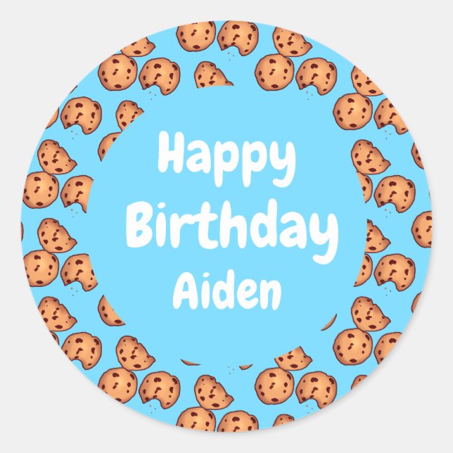 Chocolate Chip Cookies Musterballon Runder Aufkleber (Vorderseite)