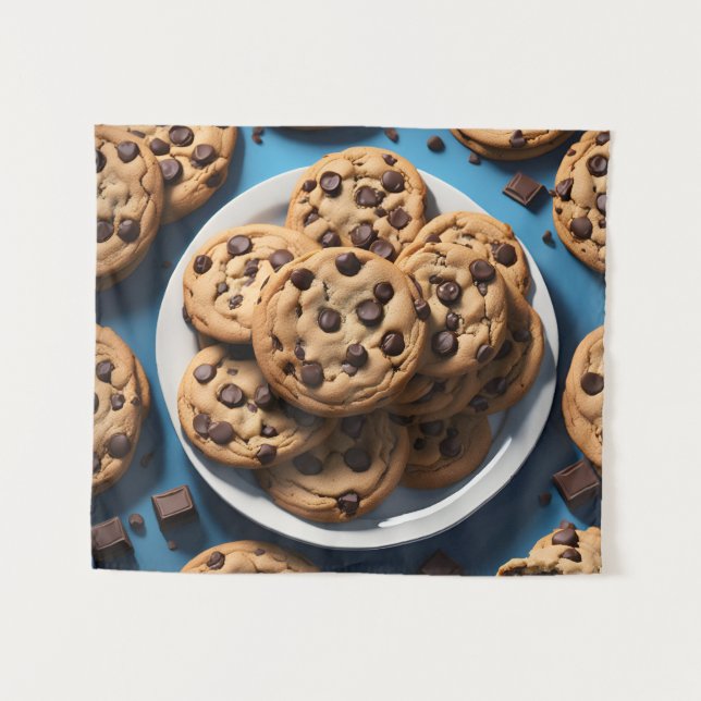 Chocolate Chip Cookies Wandteppich (Vorderseite (Horizontal))