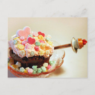 Chocolate Chip Cupcake mit Pulsschlag Postkarte