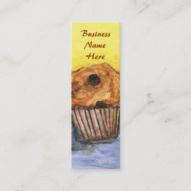 Chocolate Chip Muffin Lesezeichen Business Card Mini Visitenkarte (Vorderseite)