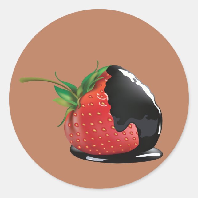 Chocolate Covered Strawberry Runder Aufkleber (Vorderseite)