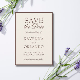 Chocolate-Creme-Altes-Geld-Elegante-Glamour-Hochze Save The Date