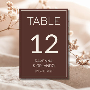 Chocolate-Creme-Altes-Geld-Formal-Hochzeit Tischnummer