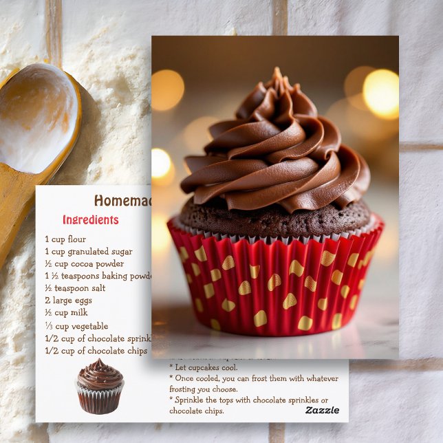 Chocolate Cupcake Recicard Postkarte (Von Creator hochgeladen)
