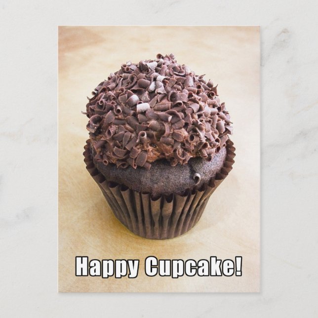 Chocolate Curl Chocolate Happy Cupcake Postkarte (Vorderseite)