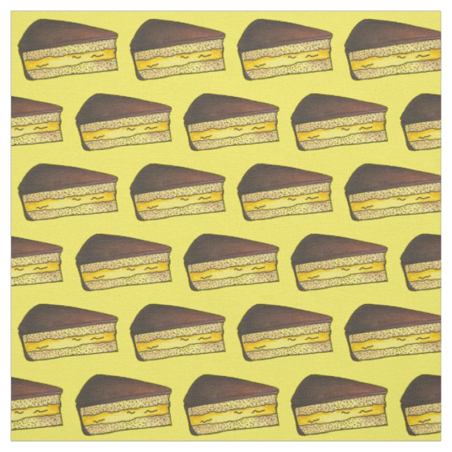 Chocolate Custard Boston Cream Pie Slice Dessert Stoff (Muster)