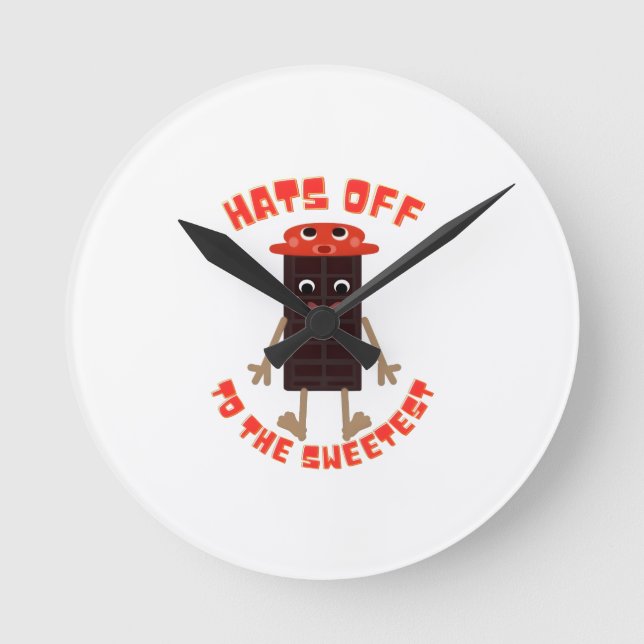 Chocolate day design  runde wanduhr (Vorderseite)