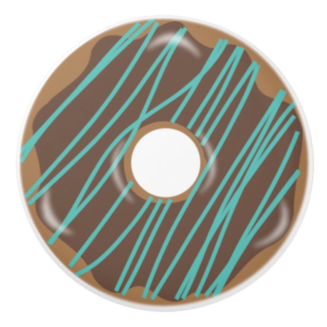 Chocolate Donut Doughnut Cabinet Knob Drawer Pull Keramikknauf (Vorderseite)