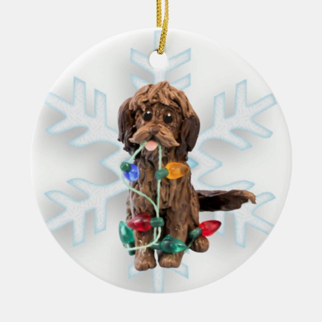 Chocolate Doodle Dog Ornament (Vorne)
