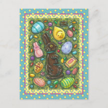 CHOCOLATE EASTER BUNNY, CHICK, EGGS, JELLY BEANS