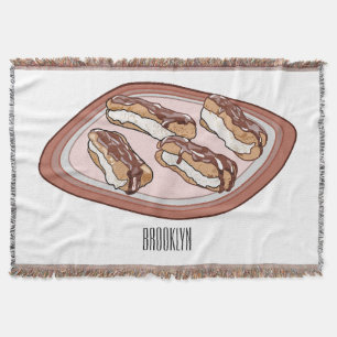 Chocolate eclair cartoon illustration decke