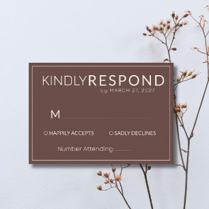 Chocolate-Elfenbein-Old-Money-Modern-Rahmen-Hochze RSVP Karte